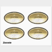 美しい海金ゴールドとベージュ色の製品ラベル 楕円形シール (シート)