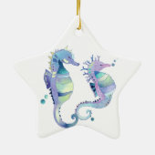 美しい海馬の動物のオーナメント セラミックオーナメント (裏面)