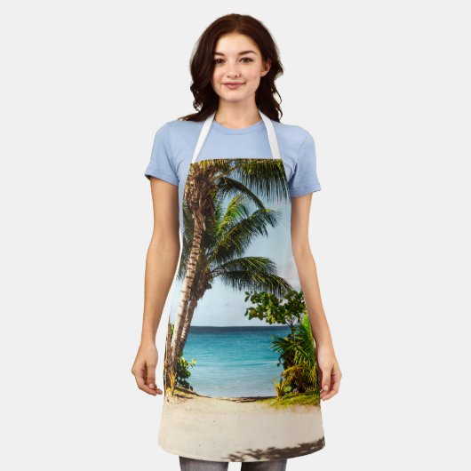 美しい海 エプロン (着用した状態)