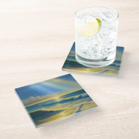 美しい海 ガラスコースター (アングル)