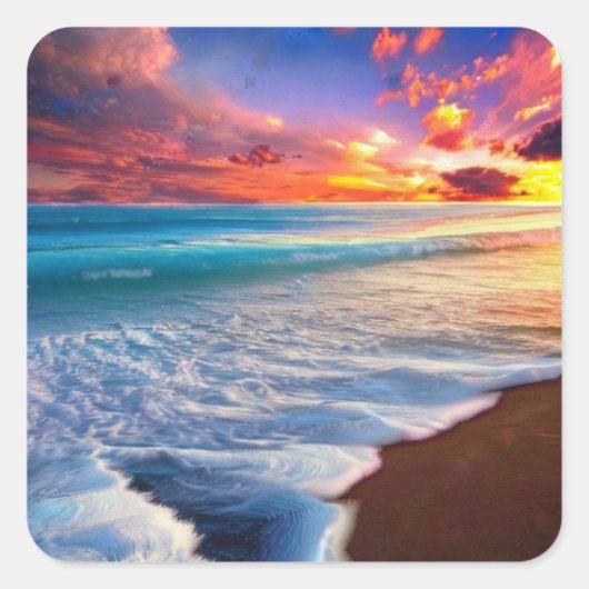 美しい海 スクエアシール (正面)