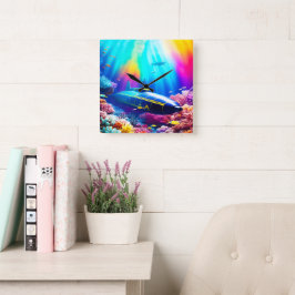 美しい海 スクエア壁時計