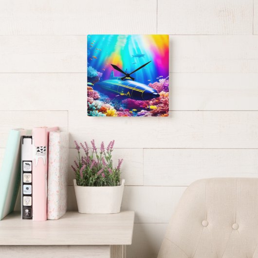 美しい海 スクエア壁時計 (読書スペース)