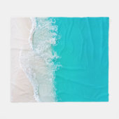 美しい海 フリースブランケット (正面(横))