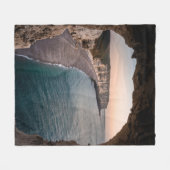 美しい海 フリースブランケット (正面(横))