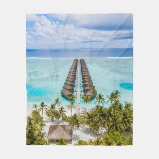 美しい海 フリースブランケット (正面)