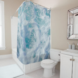 美しい海​​泡 シャワーカーテン