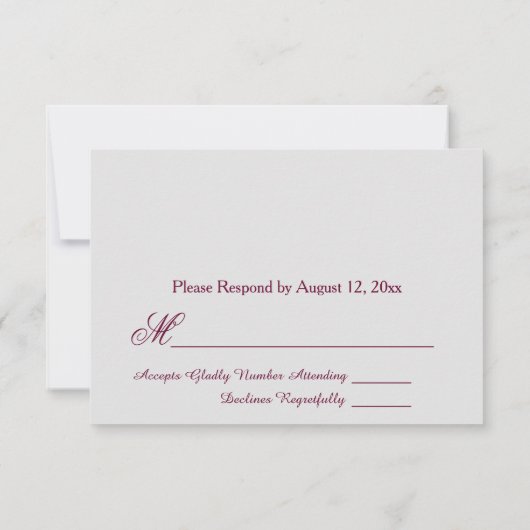 美しい海RSVP 出欠カード (裏面)