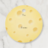 美しい淡い色のイエローチーズスライスカスタムラウンド フェイバータグ (裏面)