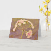 美しい淡い色のピンクの花アートノートカード カード (黄色い花)