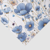 美しい淡い青の花柄のティッシュペーパー 薄葉紙 (詳細)