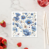 美しい淡い青の花 スタンダードカクテルナプキン (インサイチュ)