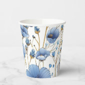 美しい淡い青の野の花 紙コップ (左)
