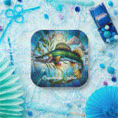 美しい淡水魚と青い湖 ペーパープレート (パーティー)