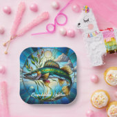 美しい淡水魚と青い湖 ペーパープレート (パーティー)