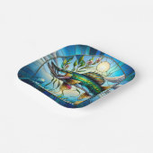 美しい淡水魚と青い湖 ペーパープレート (傾斜あり)