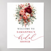 美しい深紅の花の秋の結婚式前パーティー 8x10 s ポスター (正面)