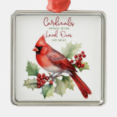 美しい深紅色が愛する人々に現れる メタルオーナメント (正面)