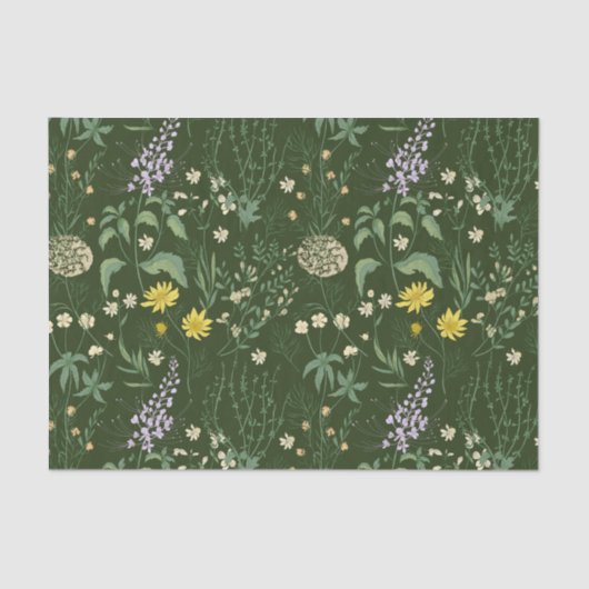 美しい混合パステルワイルドフラワーグリーン 薄葉紙 (正面)