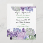 美しい混合花模様結婚式招待状 招待状 (正面/裏面)