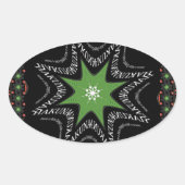 美しい渦の星の背景プリントベクトル 楕円形シール (正面)