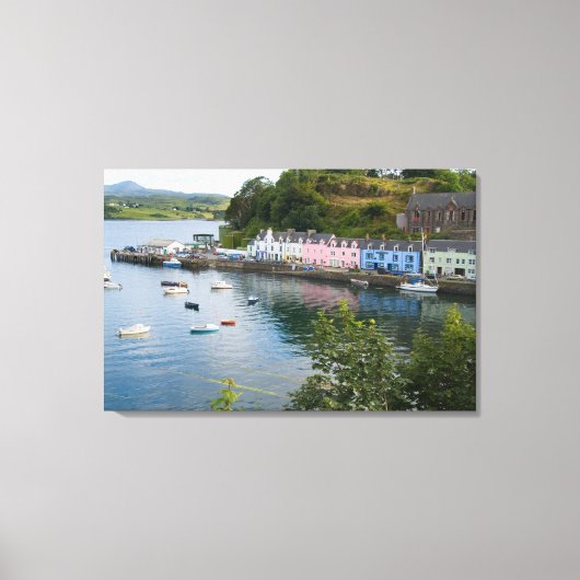 美しい港と帆船に反射して2 キャンバスプリント (正面)