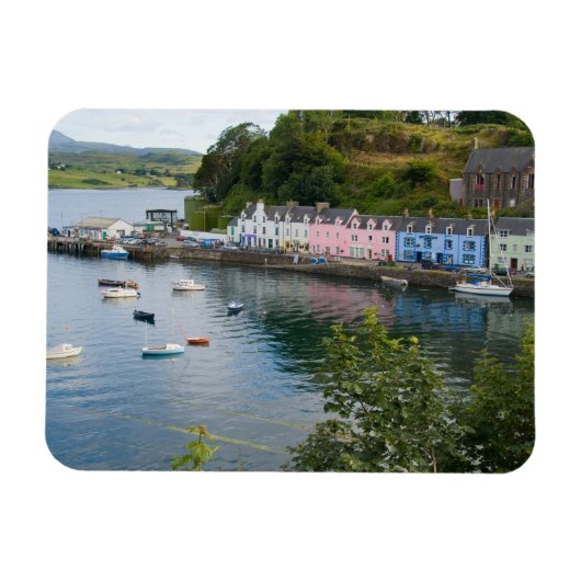 美しい港と帆船に反射して2 マグネット (横)