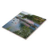 美しい港と帆船2隻に映る タイル (側面)