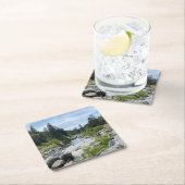 美しい湖タホーの景色 スクエアペーパーコースター (インサイチュ)