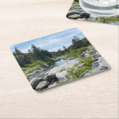 美しい湖タホーの景色 スクエアペーパーコースター (アングル)