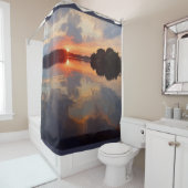 美しい湖ビューランドスケープ風景アート シャワーカーテン (インサイチュ)