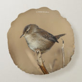 美しい湿原の緑の輪郭 ラウンドクッション (裏面)