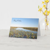 美しい湿原 – 誕生日カード カード (黄色い花)