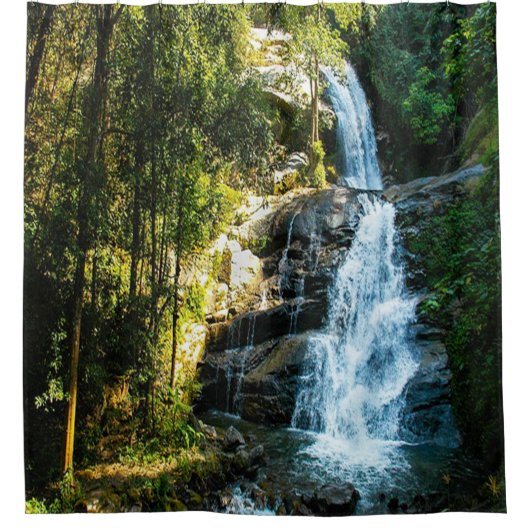 美しい滝のイメージ、地方 シャワーカーテン (正面)