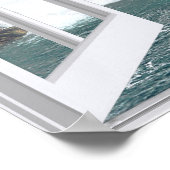 美しい滝のフェイク窓ビュー ポスター (角)