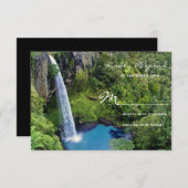 美しい滝の屋外ウェディングRSVPカード 出欠カード (正面/裏面)