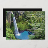美しい滝の屋外結婚式招待状 招待状 (正面/裏面)