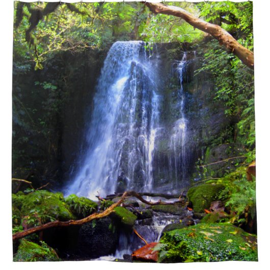 美しい滝の自然シーン シャワーカーテン (正面)