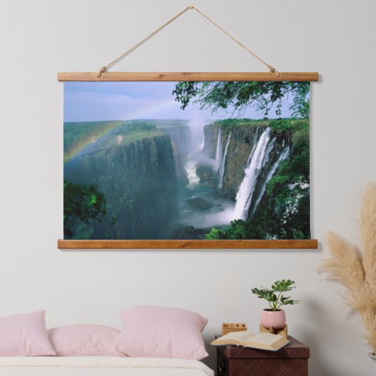 美しい滝の風景 吊り下げ型タペストリー (寝室)