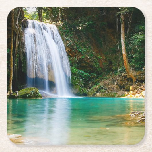 美しい滝コースターセット スクエアペーパーコースター (正面)