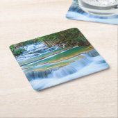 美しい滝コースターセット スクエアペーパーコースター (アングル)