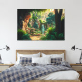 美しい滝シーンキャンバスの印刷 キャンバスプリント (インサイチュ (寝室))