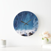 "美しい滝"の大きい円形の柱時計 ラージ壁時計 (ホーム)