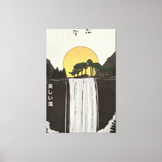 美しい滝 キャンバスプリント (正面)