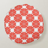 美しい漫画のグリーティングカードとカラフルフロー ラウンドクッション (裏面)