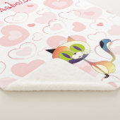 美しい漫画の猫とかわいいエレガントハート シェルパブランケット (3/4)