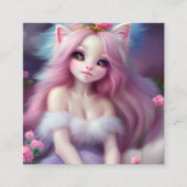 美しい漫画の猫のベビー スクエア名刺 (正面)