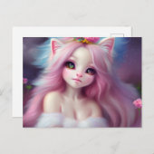 美しい漫画の猫のベビー ポストカード (正面/裏面)