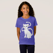 美しい漫画の白猫 Tシャツ (正面フル)