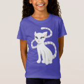 美しい漫画の白猫 Tシャツ (正面)